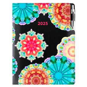 Diary DESIGN weekly A4 2025 PL - black - kaleidoscope