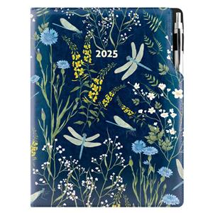Diary DESIGN weekly A4 2025 PL - blue dragonflies