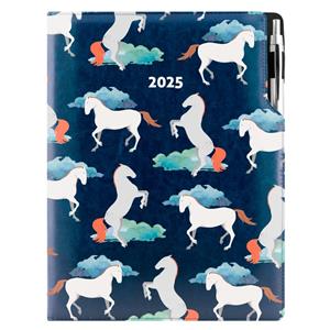 Diary DESIGN weekly A4 2025 PL - blue - horses