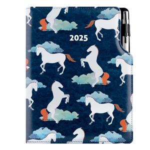 Diary DESIGN weekly B5 2025 PL - blue - horses