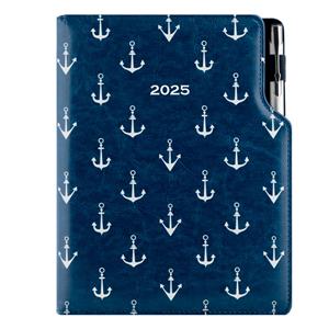 Diary DESIGN weekly B5 2025 PL - blue - sailor - anchors