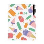 Diary DESIGN weekly B6 2024 - Ice lollies