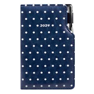 Diary DESIGN weekly pocket 2024 czech - blue - polka dots