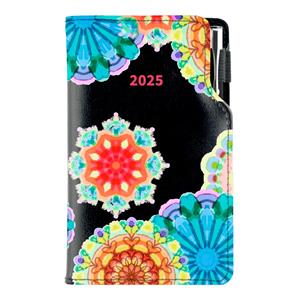 Diary DESIGN weekly pocket 2025 CZ - black - kaleidoscope