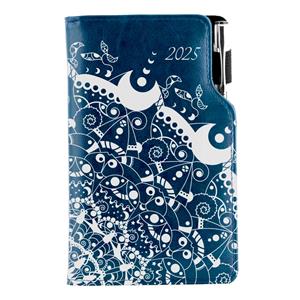 Diary DESIGN weekly pocket 2025 CZ - blue - ornament