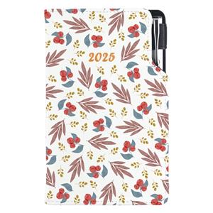 Diary DESIGN weekly pocket 2025 CZ - Rowan berry