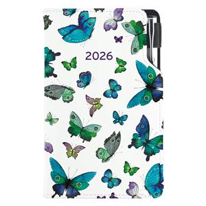 Diary DESIGN weekly pocket 2026 CZ - Blue Butterfly