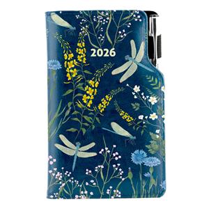 Diary DESIGN weekly pocket 2026 CZ - blue - Dragonflies