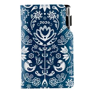 Diary DESIGN weekly pocket 2026 CZ - blue - Folk