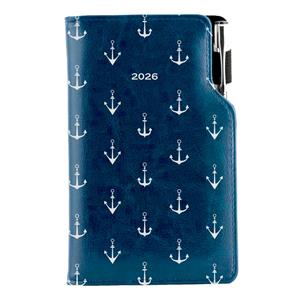 Diary DESIGN weekly pocket 2026 CZ - blue - Sailor - anchors
