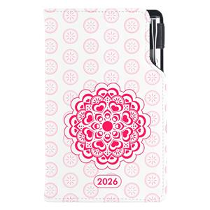 Diary DESIGN weekly pocket 2026 CZ - Mandala red