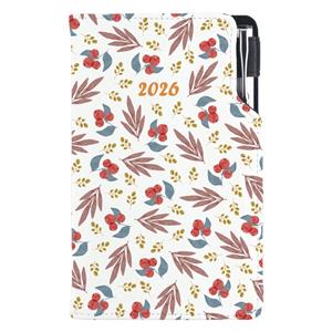 Diary DESIGN weekly pocket 2026 CZ - Rowan berry
