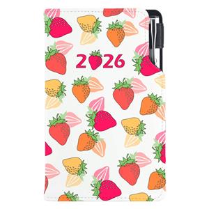 Diary DESIGN weekly pocket 2026 CZ - Strawberry