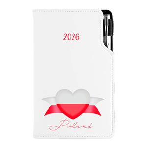 Diary DESIGN weekly pocket 2026 PL - white - Polish - flag