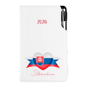 Diary DESIGN weekly pocket 2026 PL - white - Slovakia - flag