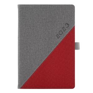 Diary DIEGO daily A5 2023 Polish - grey/red