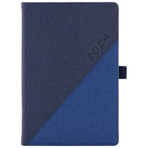 Diary DIEGO daily A5 2024 Czech - blue/dark blue