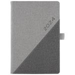 Diary DIEGO daily A5 2024 Czech - grey/dark grey