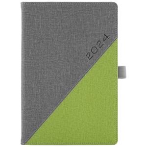 Diary DIEGO daily A5 2024 Czech - grey/green