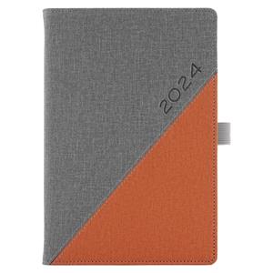 Diary DIEGO daily A5 2024 Czech - grey/pink