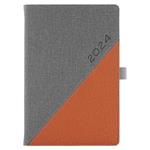 Diary DIEGO daily A5 2024 Czech - grey/pink