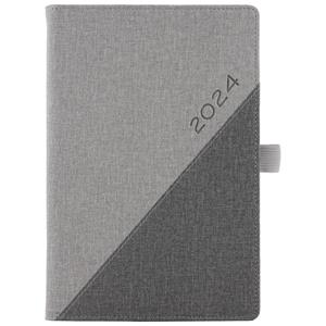 Diary DIEGO daily A5 2024 Polish - grey/dark grey