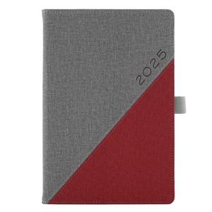 Diary DIEGO daily A5 2025 Czech - grey/red