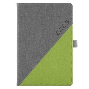Diary DIEGO daily A5 2025 Polish - grey/green