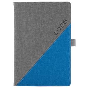 Diary DIEGO daily A5 2026 Czech - grey/blue