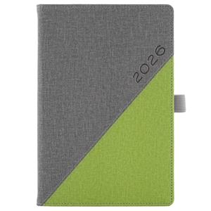 Diary DIEGO daily A5 2026 Czech - grey/green