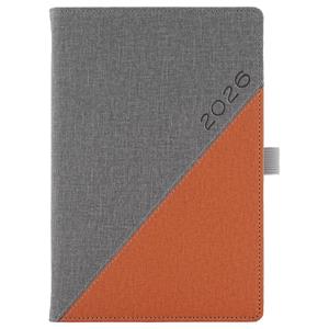 Diary DIEGO daily A5 2026 Czech - grey/pink
