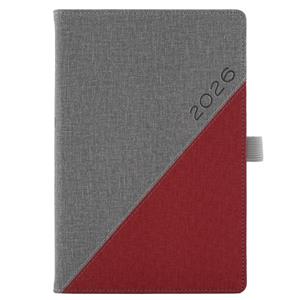 Diary DIEGO daily A5 2026 Czech - grey/red
