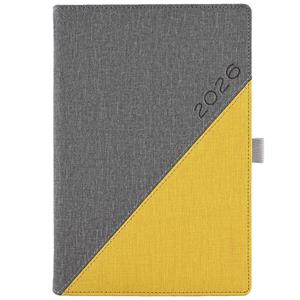 Diary DIEGO daily A5 2026 Czech - grey/yellow