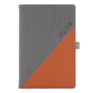 Diary DIEGO weekly A5 2025 Polish - grey/orange