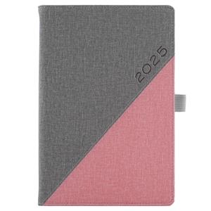 Diary DIEGO weekly A5 2025 Slovak - grey/pink