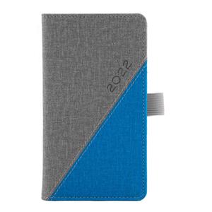 Diary DIEGO weekly pocket A5 2022 Polish - grey/blue