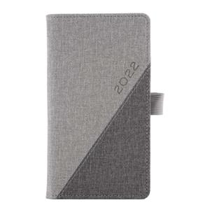 Diary DIEGO weekly pocket A5 2022 Slovak - grey/dark grey