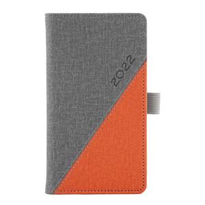 Diary DIEGO weekly pocket A5 2022 Slovak - grey/orange