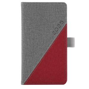 Diary DIEGO weekly pocket A5 2025 Polish - grey/red