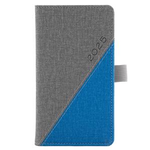 Diary DIEGO weekly pocket A5 2025 Slovak - grey/blue