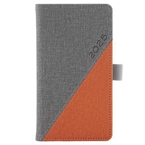Diary DIEGO weekly pocket A5 2025 Slovak - grey/orange