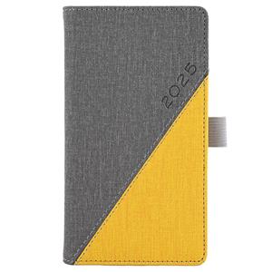 Diary DIEGO weekly pocket A5 2025 Slovak - grey/yellow