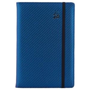 Diary ELASTIC daily A5 2024 Polish - blue/black rubber band