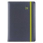 Diary ELASTIC daily A5 2024 Slovak - grafit/green rubber band