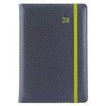 Diary ELASTIC daily A5 2024 Slovak - grafit/green rubber band