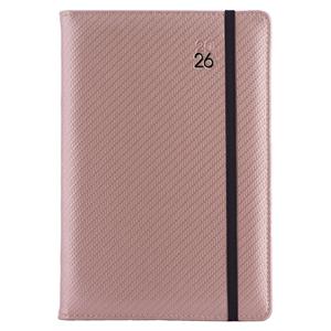 Diary ELASTIC daily A5 2026 Czech - powdery/black rubber band