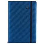 Diary ELASTIC daily B6 2024 - blue/black rubber band