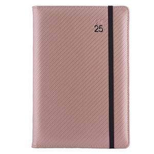 Diary ELASTIC daily B6 2025 - powdery/black rubber band