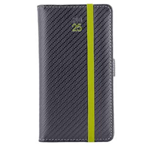 Diary ELASTIC weekly pocket 2025 Slovak - grafit/green rubber band