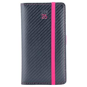 Diary ELASTIC weekly pocket 2025 Slovak - grafit/magenta rubber band